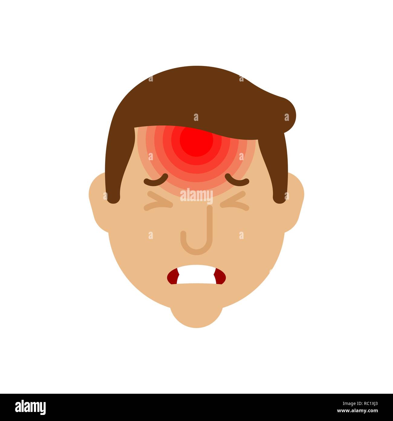 Des maux de tête. La douleur de tête. Métaphore de problèmes et réduit la douleur. la santé Soins de santé médical concept Illustration de Vecteur