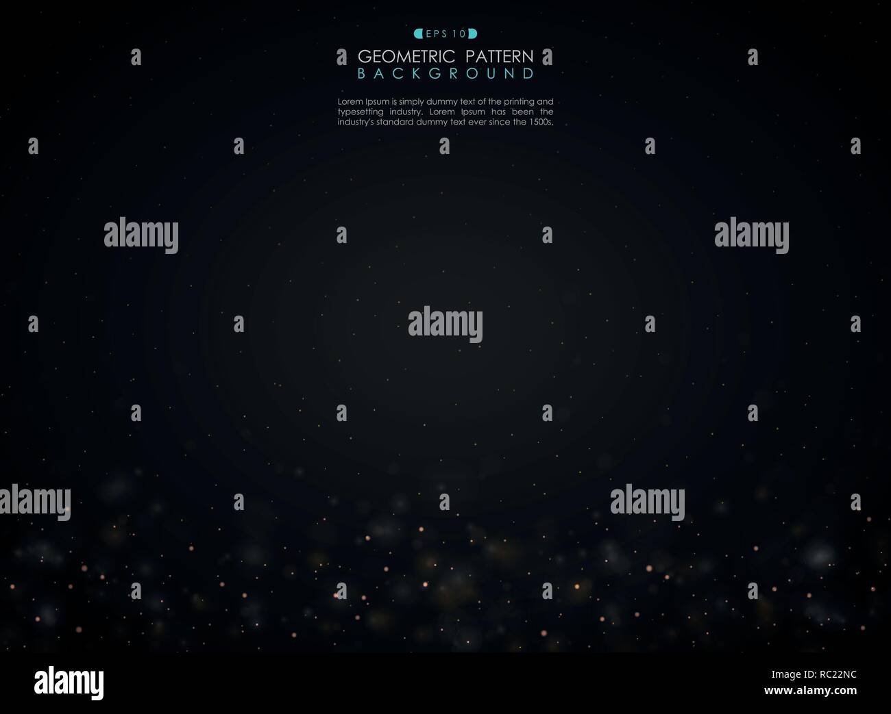 Résumé fond noir dégradé avec de petites paillettes effet bokeh décoration, vector eps10 Illustration de Vecteur