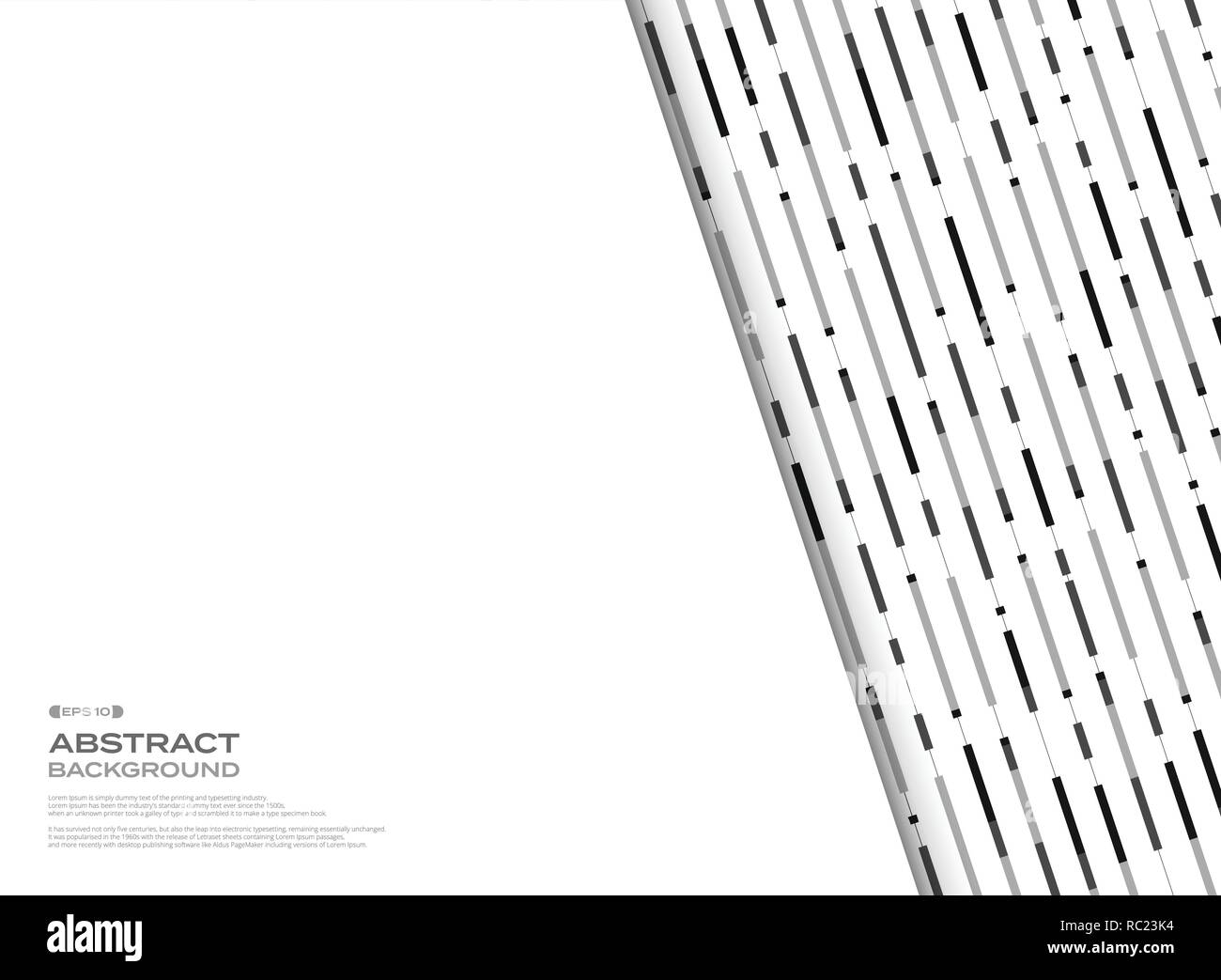 Résumé géométrique noir et blanc motif de lignes de bande blanche derrière l'arrière-plan de l'espace libre. vector eps10 Illustration de Vecteur