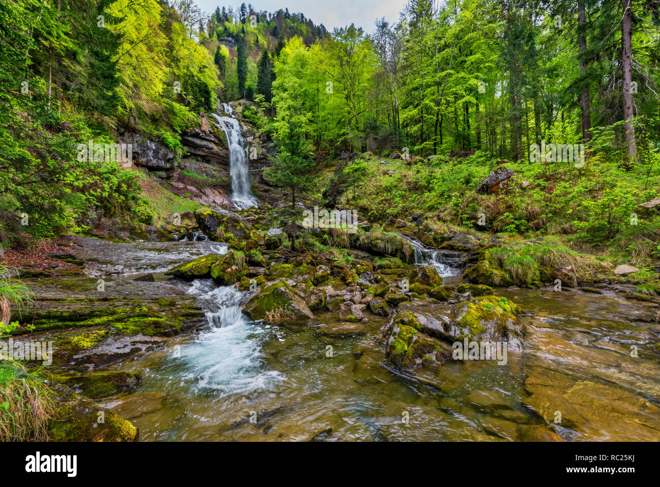 Vue sur la cascade de Giessbach, Suisse Banque D'Images