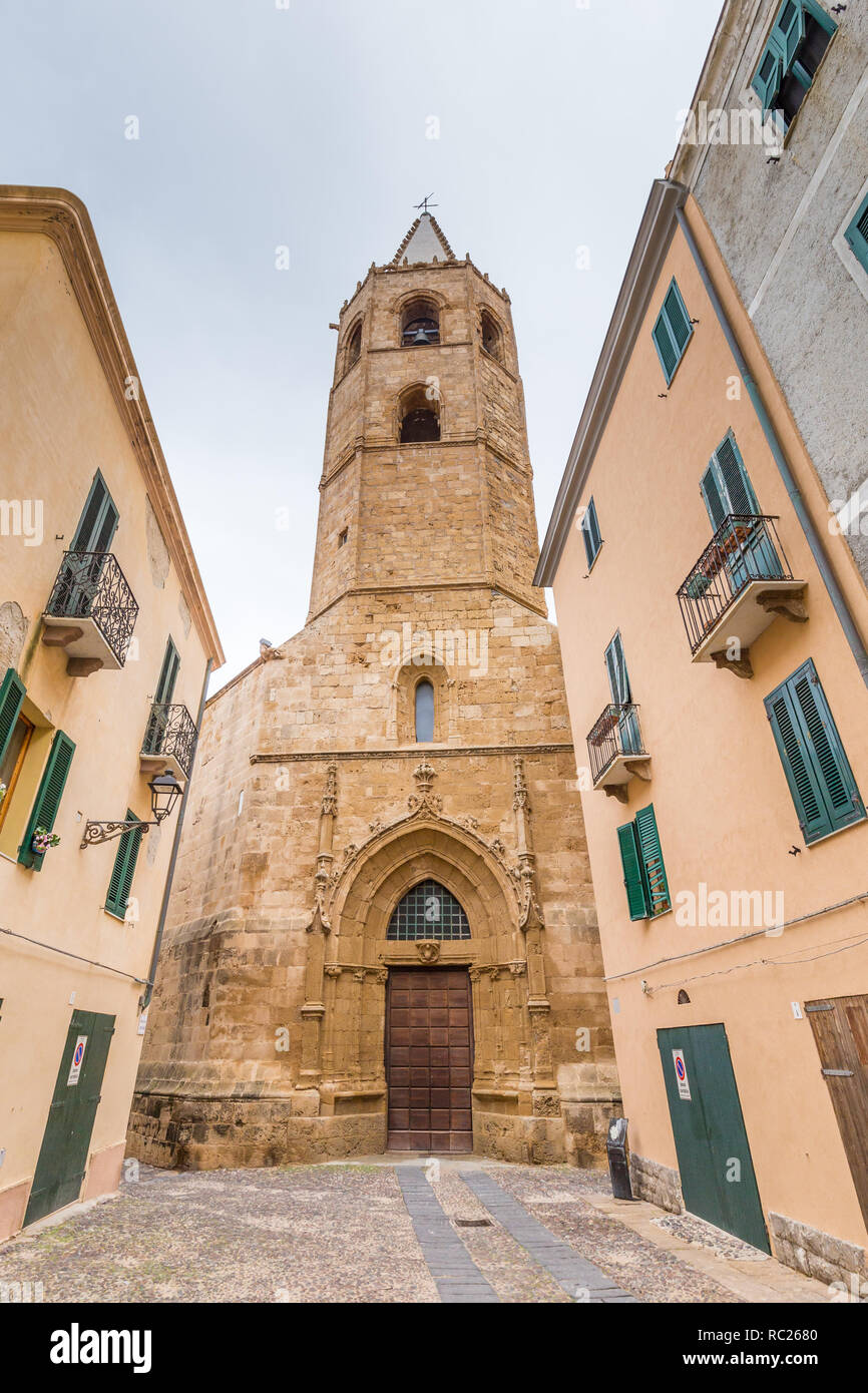 Cathédrale de Sainte Marie l'Immaculée à Alghero, Sardaigne, Italie Banque D'Images