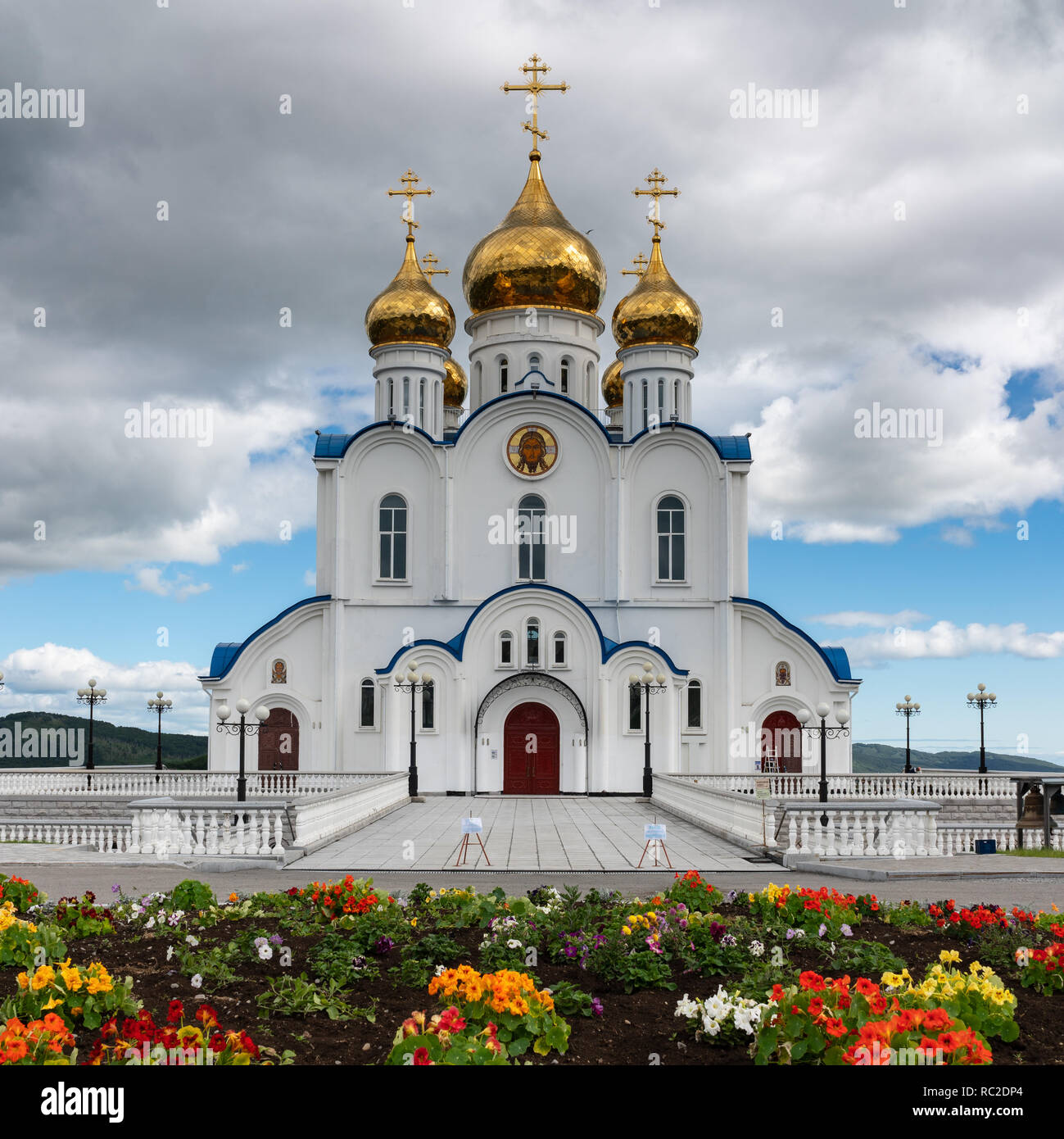 Sainte Trinité Cathédrale Orthodoxe de Petropavlovsk, péninsule du Kamtchatka Diocèse de l'Église orthodoxe russe du patriarcat de Moscou Banque D'Images
