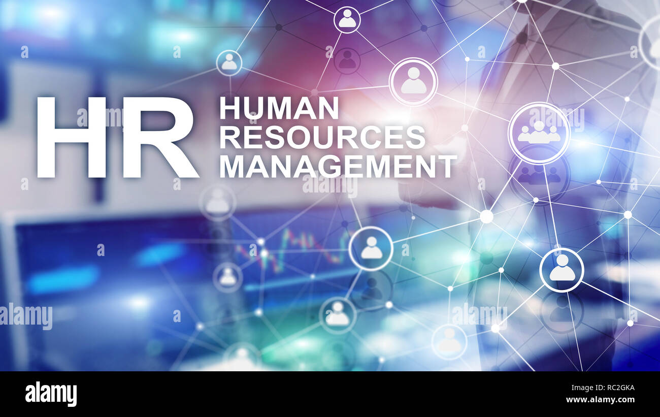 La gestion des ressources humaines, RH, Team Building et de recrutement concept sur fond flou. Banque D'Images