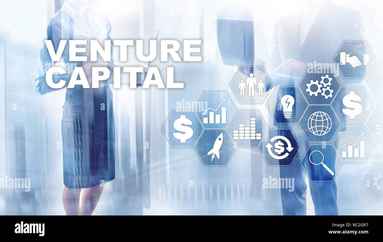 Venture Capital sur un écran virtuel. Le commerce, la technologie, Internet et réseau concept. Résumé fond. Banque D'Images