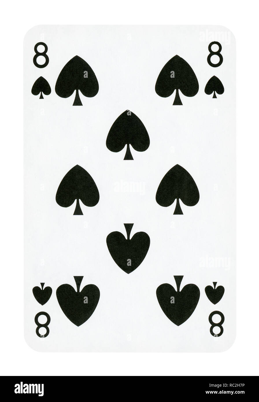 Huit de pique jeu de carte - isolated on white (chemin inclus) Banque D'Images