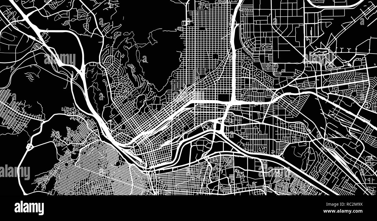 Vecteur urbain plan de la ville d'El Paso, Texas, United States of America Illustration de Vecteur