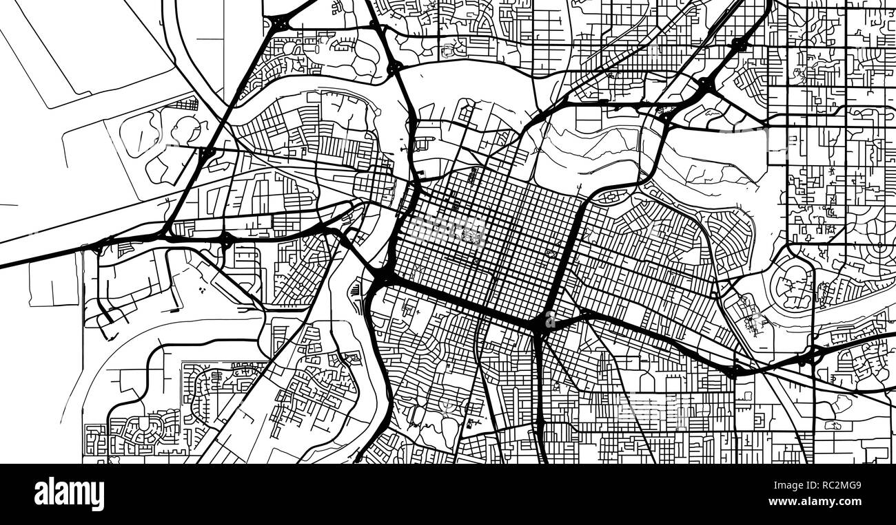 Vecteur urbain plan de la ville de Sacramento, Californie, États-Unis d'Amérique Illustration de Vecteur