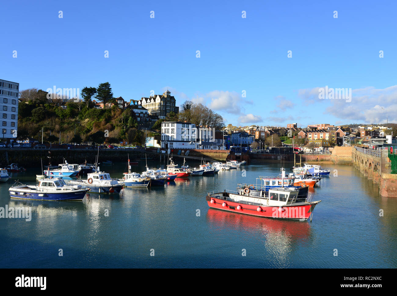 UK : Kent : Le port de Folkestone Banque D'Images