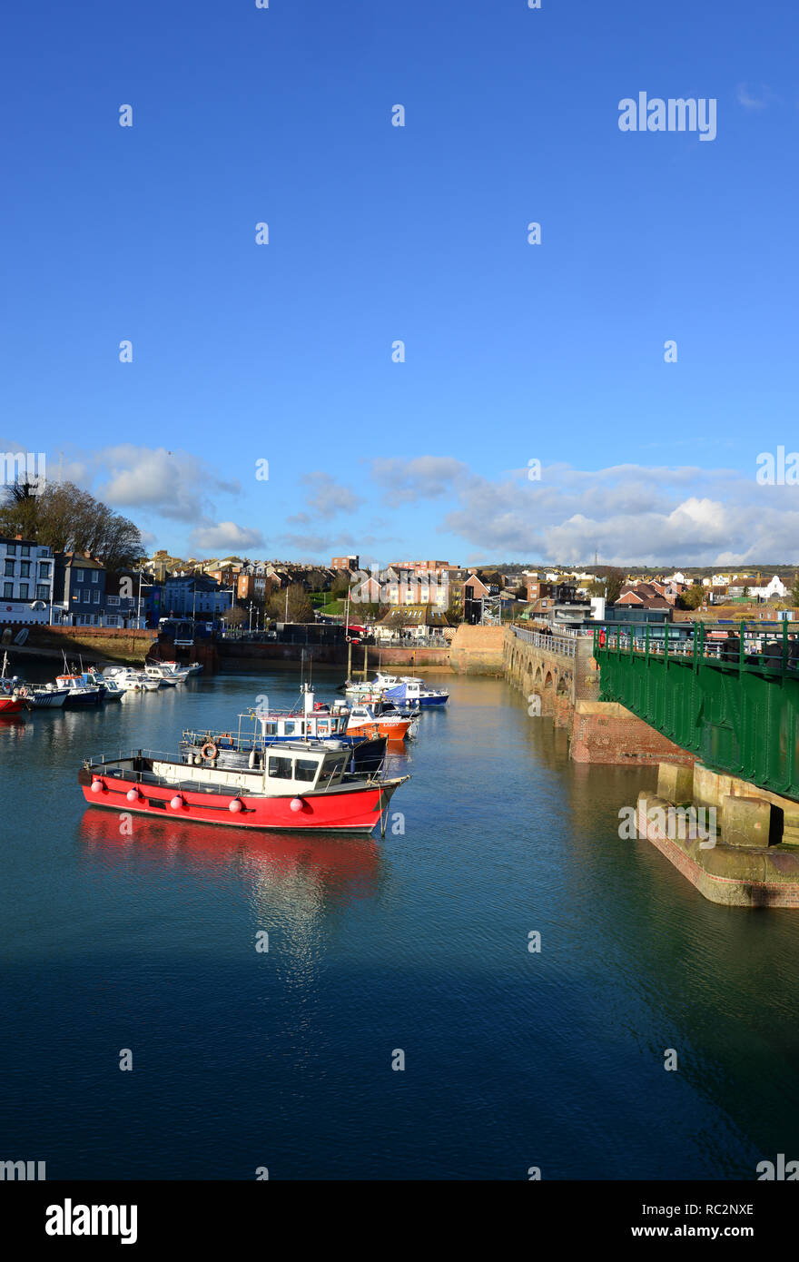 UK : Kent : Le port de Folkestone Banque D'Images