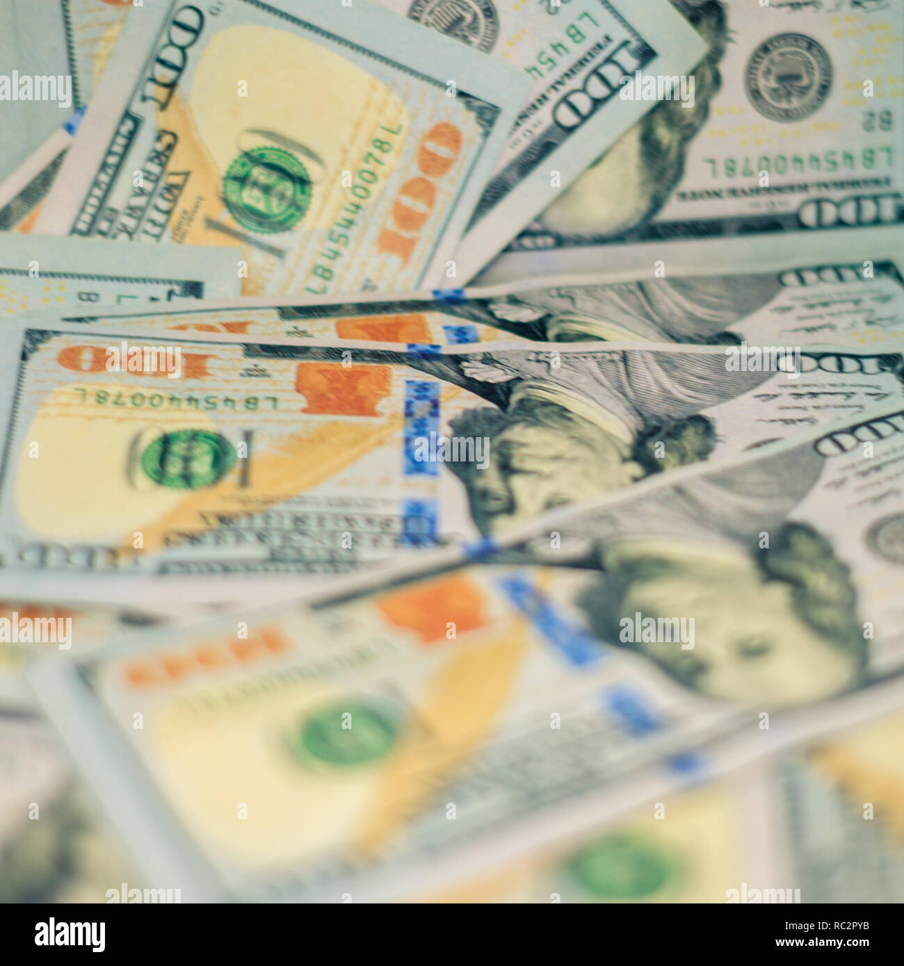 US dollars one hundred dollar bill background Banque D'Images