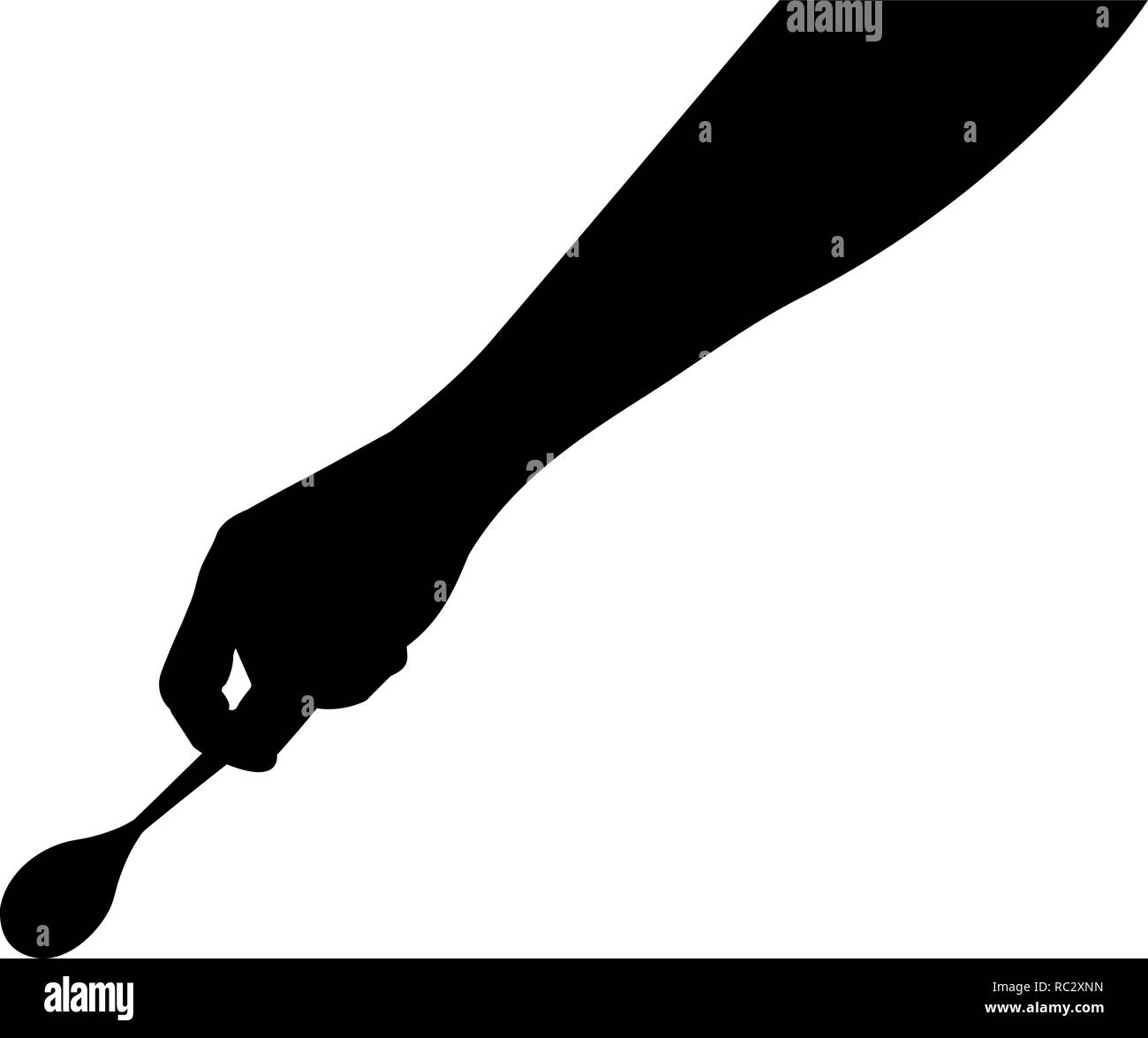 Cuillère dans la main, cuillère à soupe d'illustration vectorielle silhouette Illustration de Vecteur