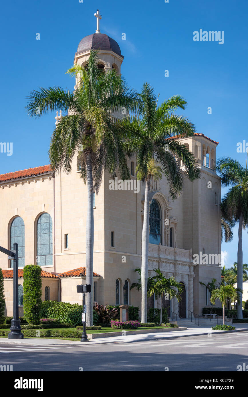 Église catholique de saint Édouard à Palm Beach, en Floride. (USA) Banque D'Images