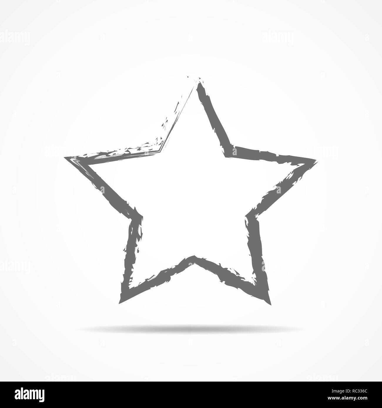 Résumé d'étoile située dans un style dessiné à la main. Abstract gray star, isolé sur fond blanc. Vector illustration. Illustration de Vecteur
