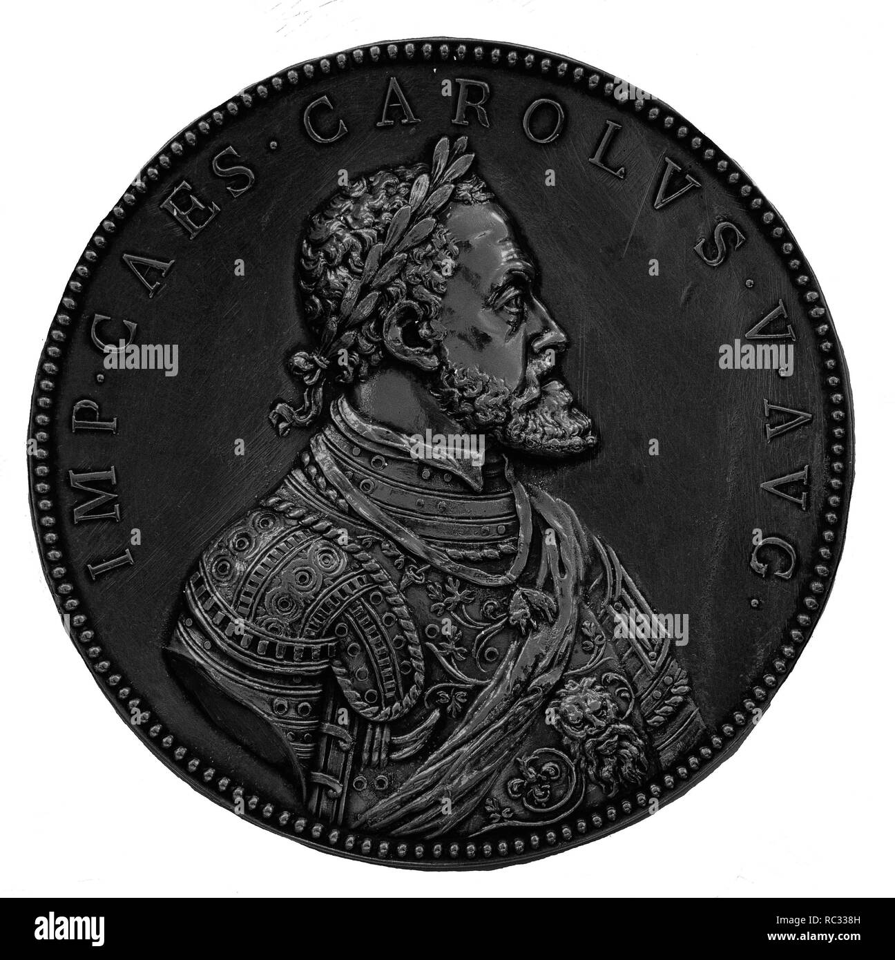 MONEDA CON EL RETRATO DE CARLOS V. Banque D'Images