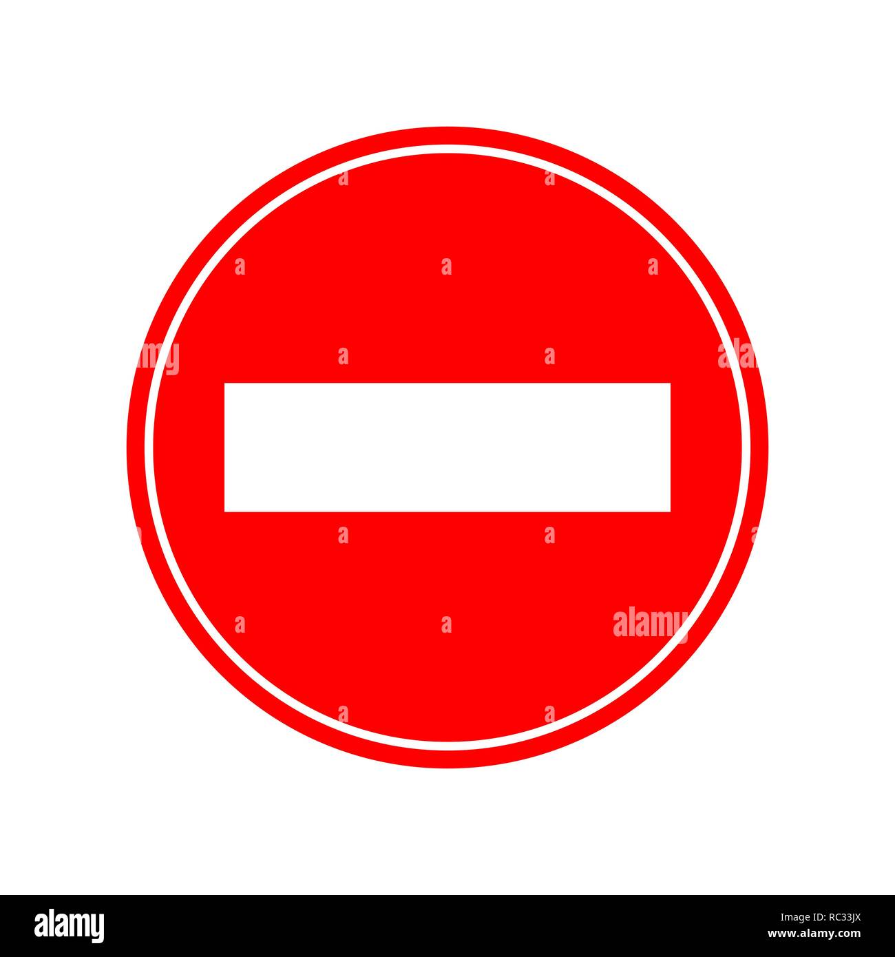 Panneau d'avertissement en brique rouge. Vector illustration. Pas d'entrée, signe de la circulation isolated Illustration de Vecteur