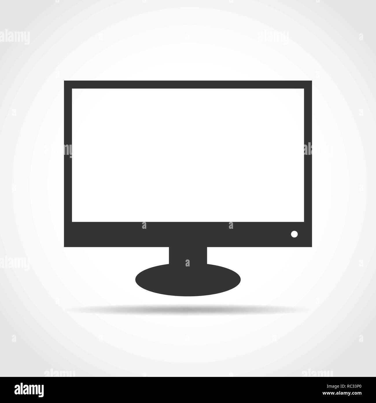 Moniteur noir en version plate. L'icône du moniteur simple. Vector illustration. Illustration de Vecteur