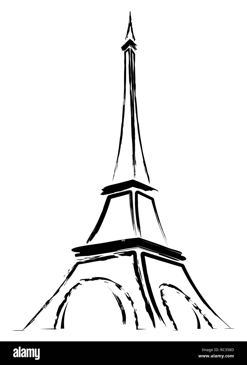 Logo abstrait ou signer pour la France, Paris et la Tour Eiffel Illustration de Vecteur