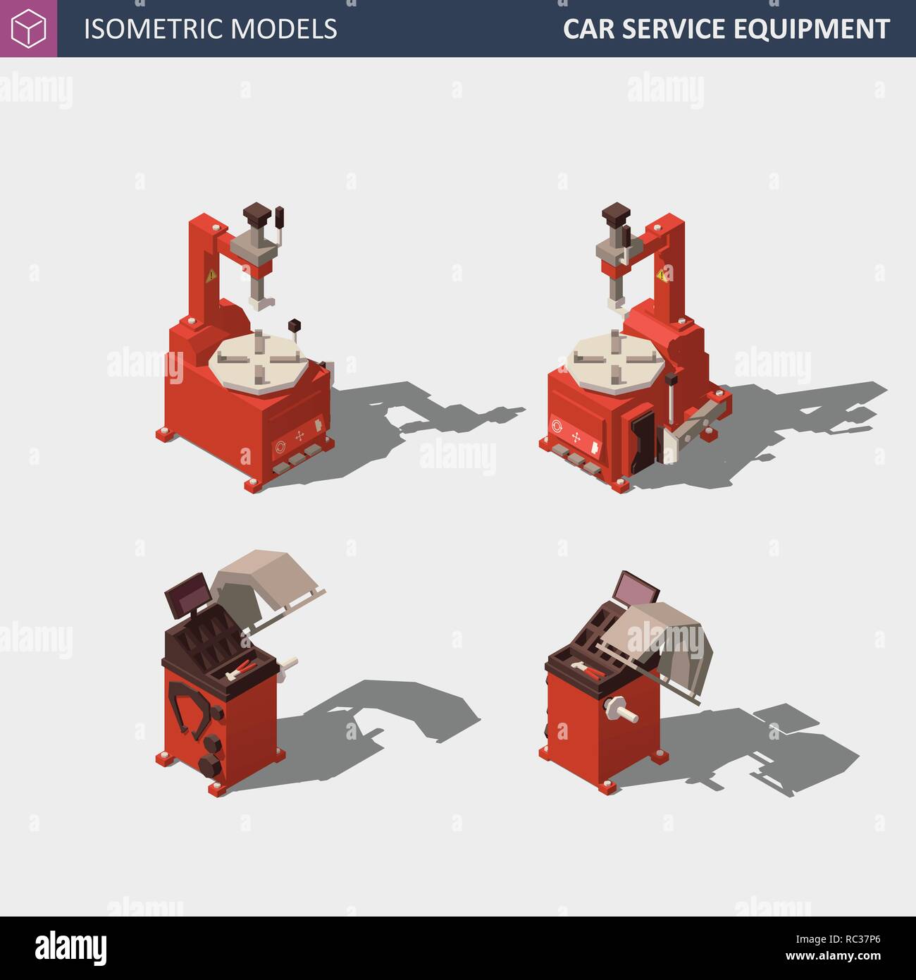 Location de l'équipement de service défini. Vector Illustration isométrique. Illustration de Vecteur