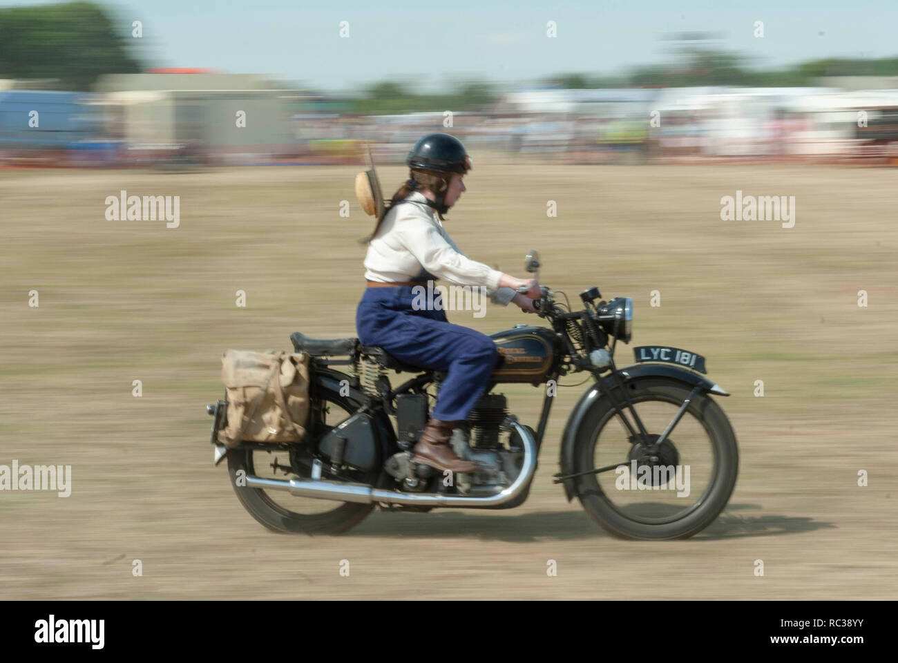 Vintage WW2 moto Royal Enfield à vapeur Preston Rally, Kent, Angleterre Banque D'Images