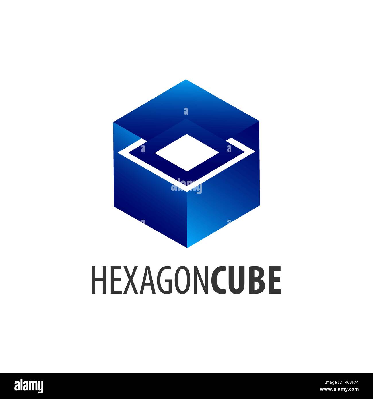 Logo design concept cube hexagonal. Modèle de graphique vectoriel de l'élément symbole Illustration de Vecteur