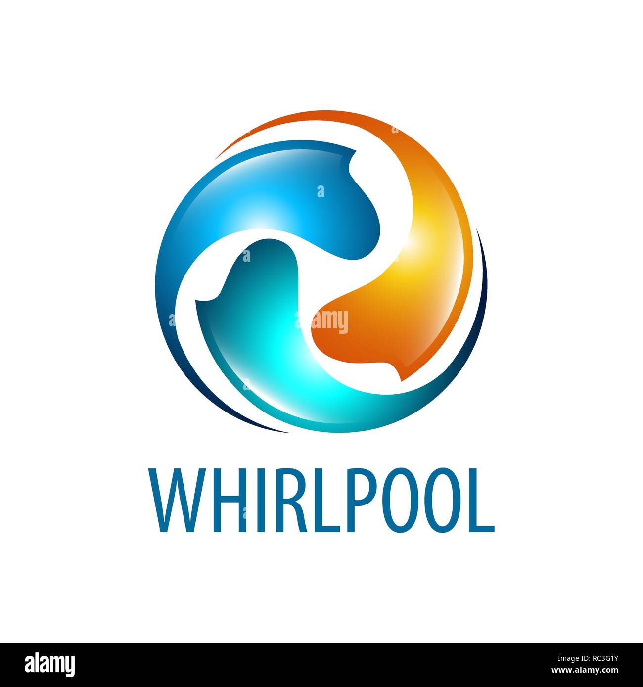 Concept design logo Whirlpool. Modèle de graphique vectoriel de l'élément symbole Illustration de Vecteur