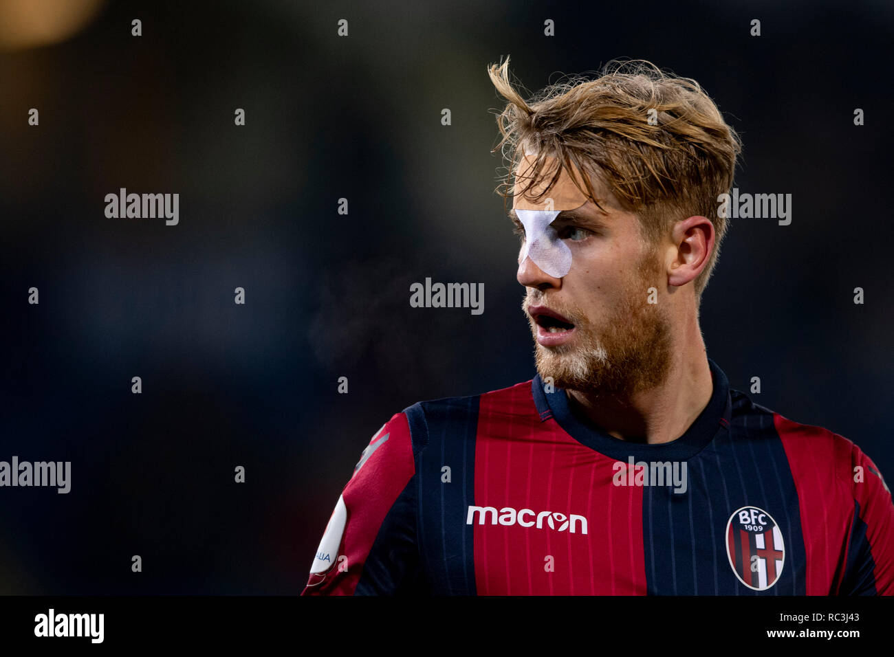 Filip Helander (Bologne) au cours de la 'Italien Italie Cup' match entre Bologne 0 - 2 Juventus au stade Renato Dall'Ara, le 12 janvier 2019 à Bologne, en Italie. Credit : Maurizio Borsari/AFLO/Alamy Live News Banque D'Images