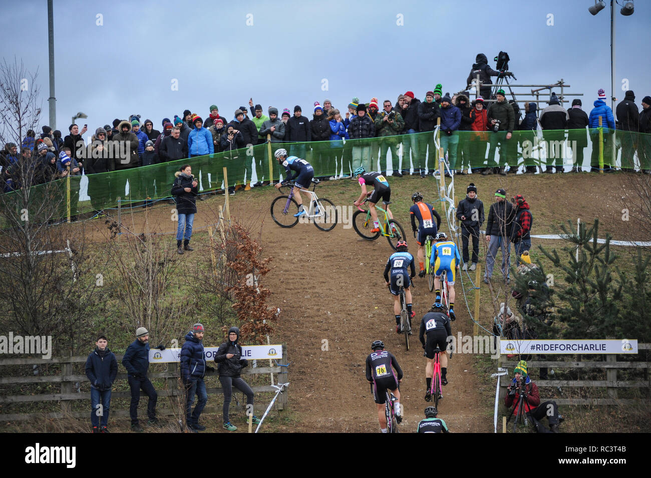 Cycloparc PPJ, Gravesend, Kent, UK. 13 Jan, 2019. En vertu de l'Elite et 23 Faits saillants pour hommes. Royaume-uni HSBC Cyclo-Cross championnats. Crédit : David Partridge/Alamy Live News Banque D'Images