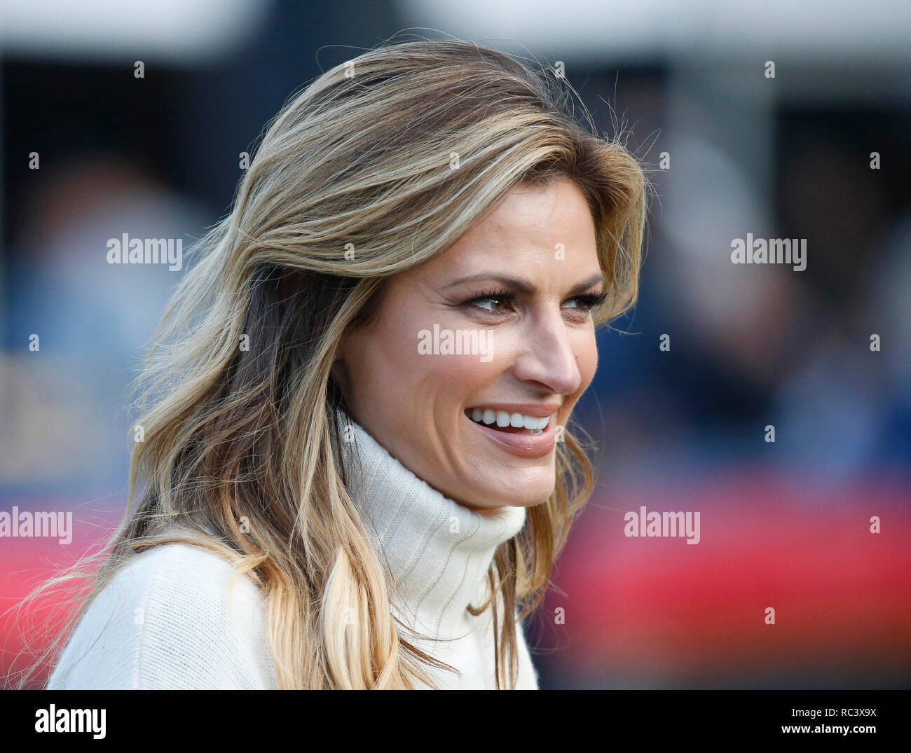 12 janvier 2019 Erin Andrews en action pendant la ronde des séries de la Division NFC match entre le match entre les Los Angeles Rams et les Cowboys de Dallas au Los Angeles Coliseum de Los Angeles, Californie. Charles Baus/CSM. Banque D'Images