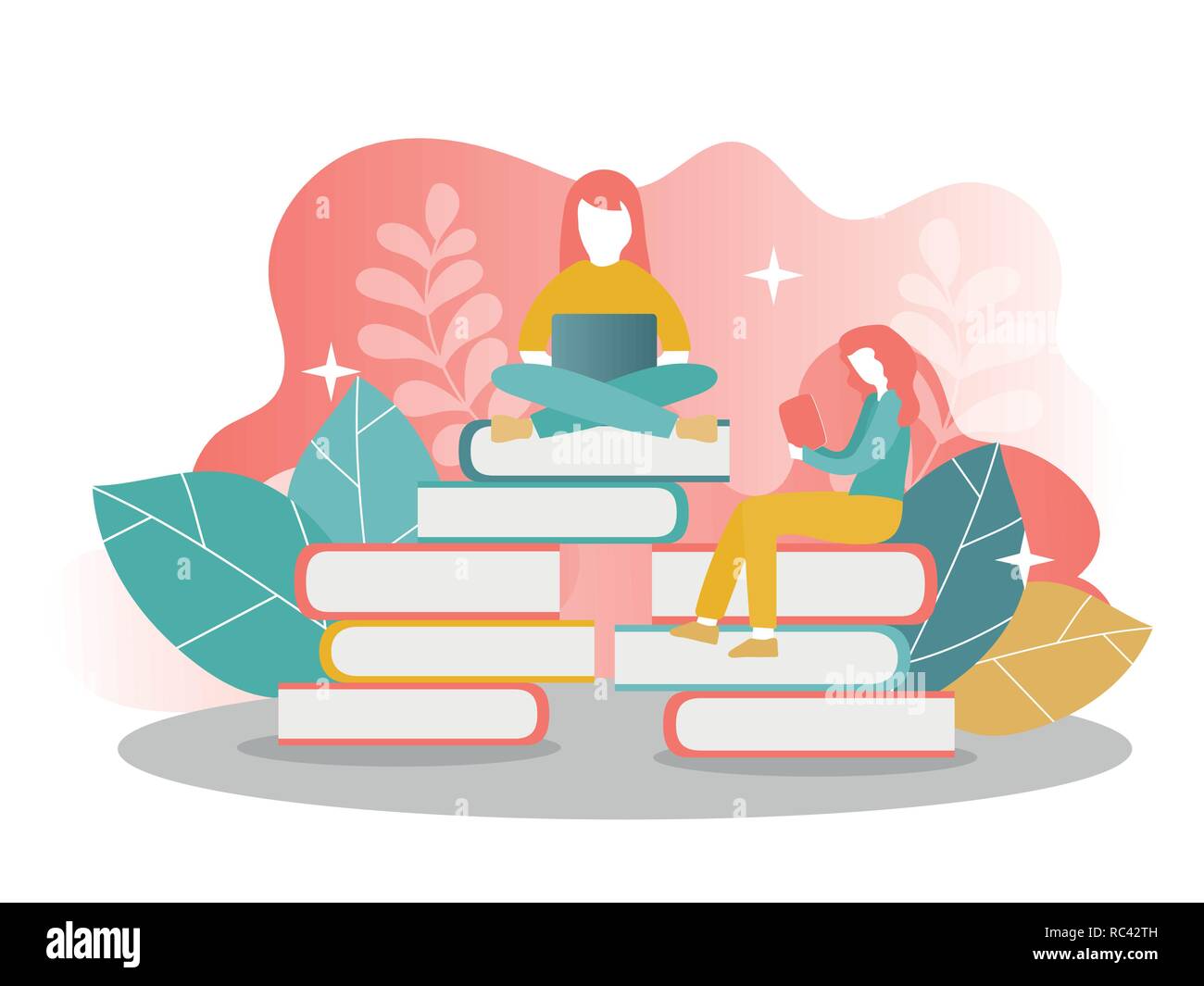 Modèle de page d'atterrissage de l'éducation en ligne. Concept Design plat moderne Illustration de Vecteur