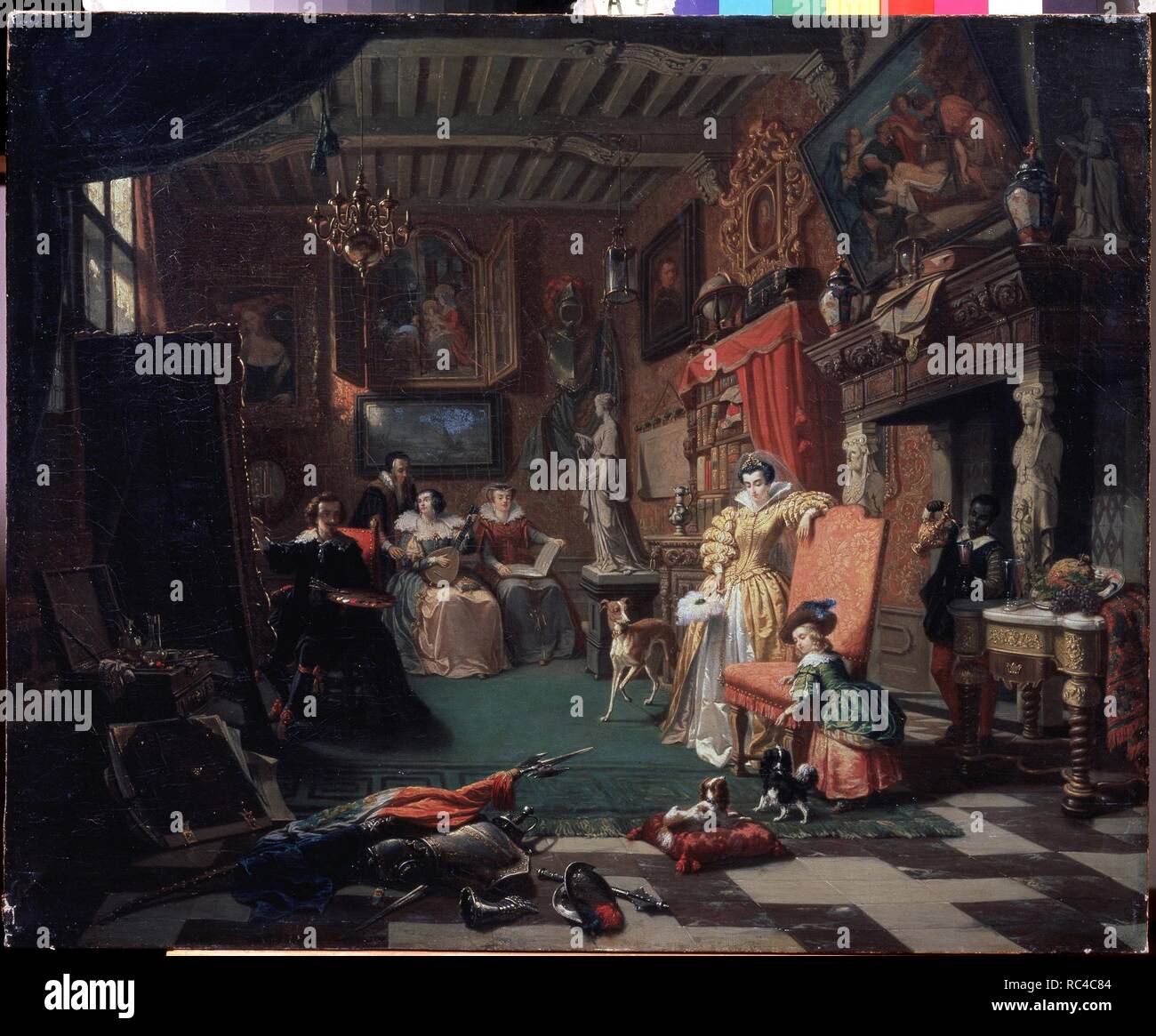 Sir Anthonis van Dyck peignant un portrait. Musée : Musée d'art régional, Kaluga. Auteur : Plumot, André. Banque D'Images