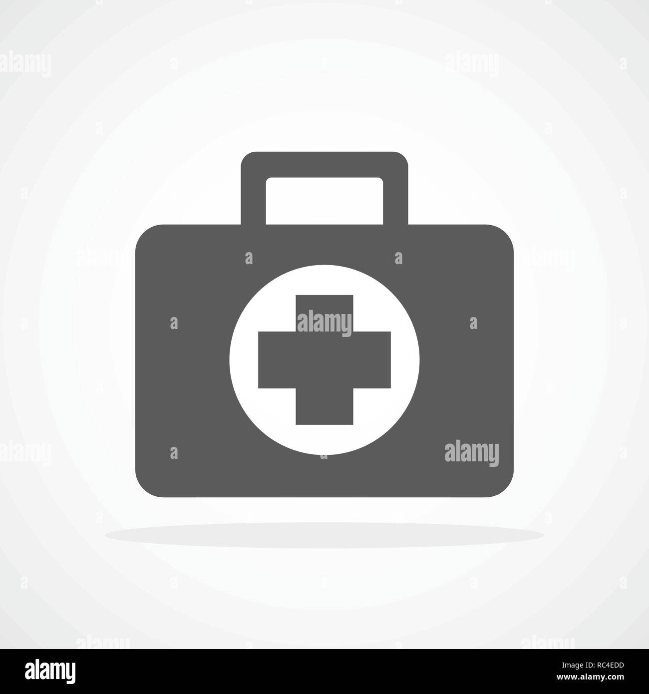 Dans l'icône de premiers secours modèle plat. Vector illustration. Premiers soins isolés signe gris Illustration de Vecteur
