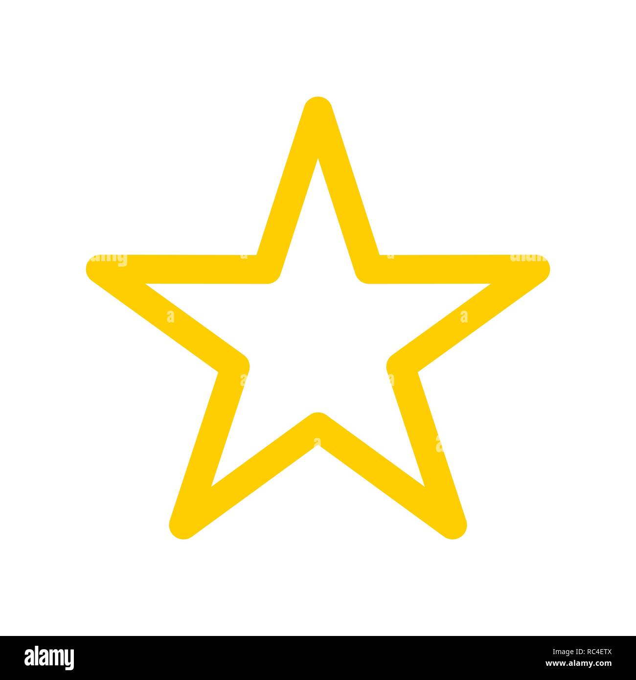 Icône en forme d'étoile modèle plat. L'icône de l'étoile jaune sur fond blanc. Vector illustration. Illustration de Vecteur
