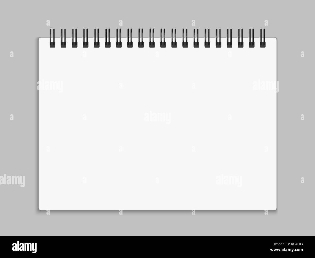 Carnet à spirales blanches. Vector illustration. Ordinateur portable ouvert réaliste, isolé Illustration de Vecteur