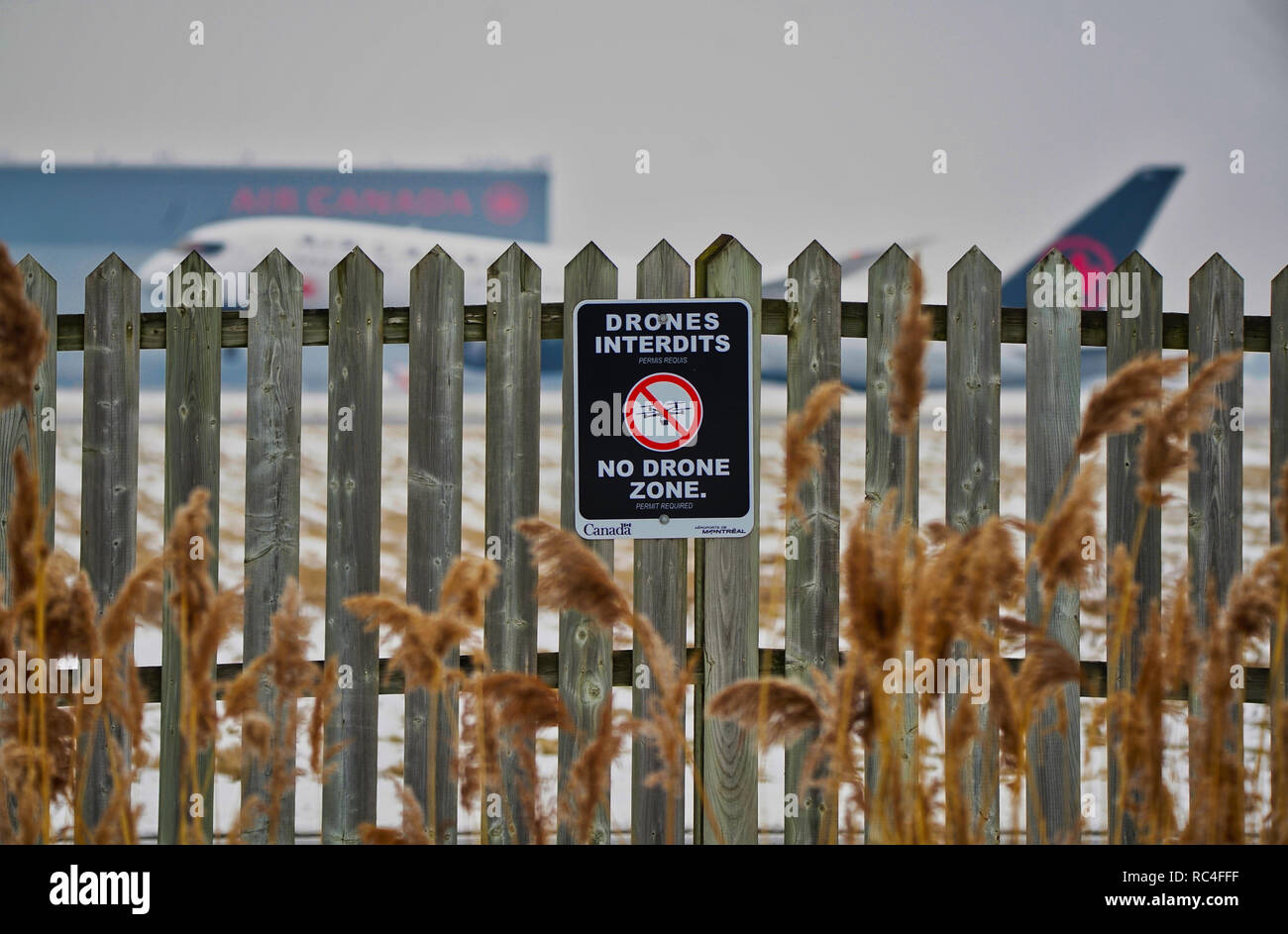 Montréal,Canada,5,Janvier 2019.Pas de signe de drones à l'aéroport International de Montréal.Credit:Mario Beauregard/Alamy Live News Banque D'Images