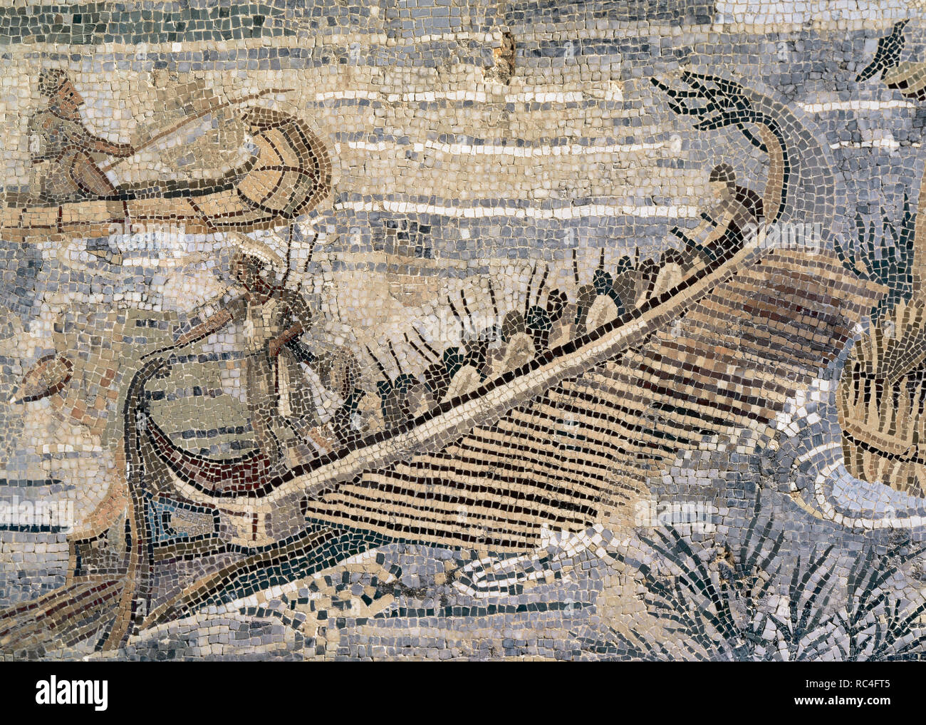 Deux Tableaux Muraux – Mosaïque Scène Du Nil, 1er Siècle (impression Sur Bois)