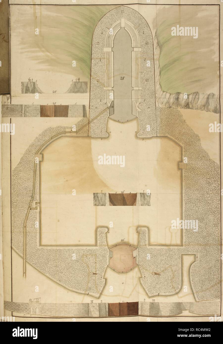 Illustration de dry dock à Plymouth, le port et l'arsenal. . Une enquête et Description des principaux ports avec leurs chambres et les commodités offertes par l'établissement pour l'érection... Une enquête et Description des principaux ports avec leurs chambres et les commodités offertes par l'établissement de l'érection, l'moaring secureing, et repose la Marine Royall d'Angleterre ... illustré par les plans et vues generall adéquate ou les perspectives de chaque lieu. . . Avec un compte de l'emprovements qui ont été faites à chaque chantier depuis la révolution 1688", rédigé en 1698. Les vues sont soigneusement dessiné, et de nombreux plans sont sur un larg Banque D'Images