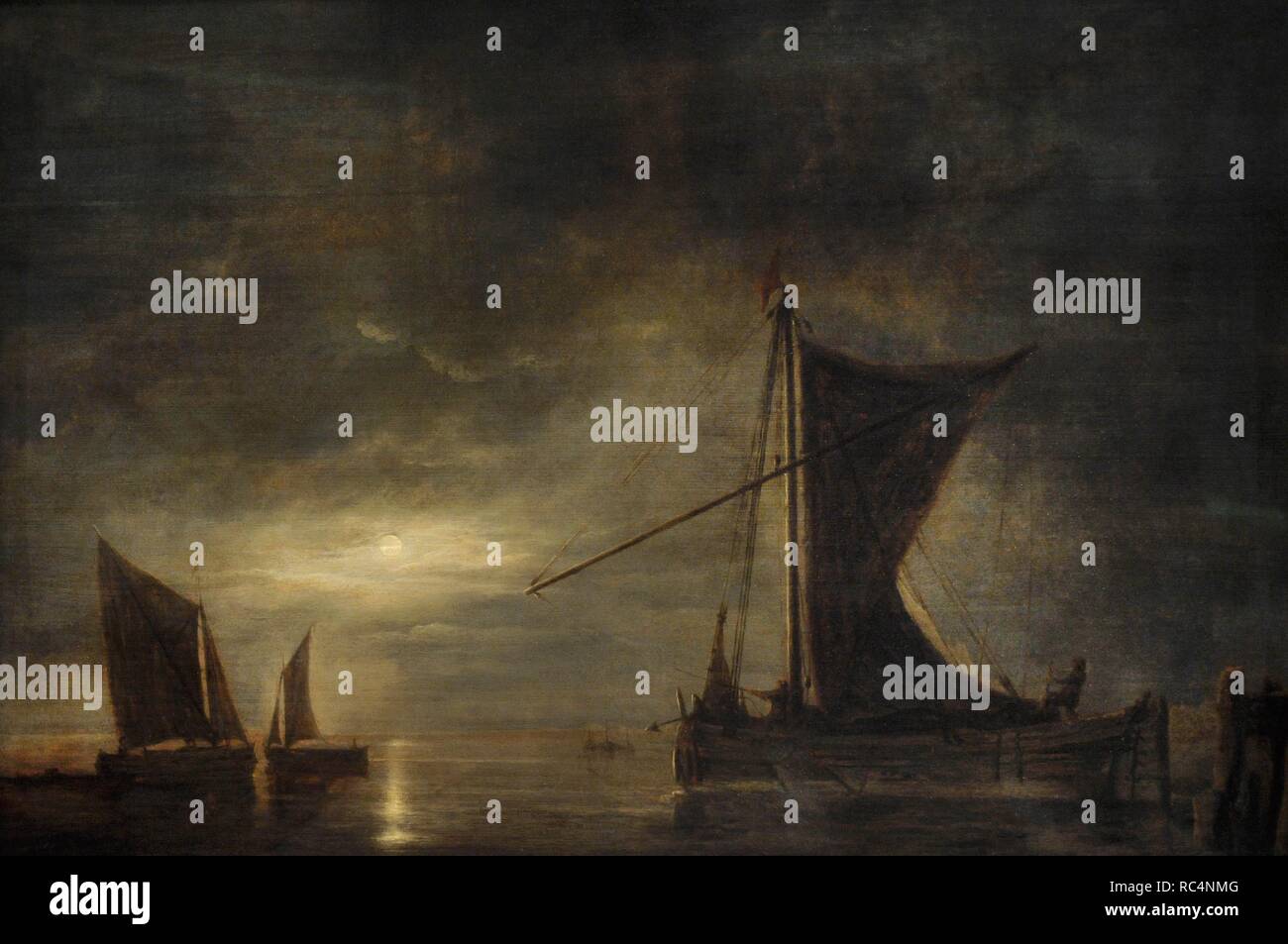 Aelbert Jacobsz Cuyp (1620-1691). Peintre hollandais. Par la mer de lune, c.1648. Le Musée de l'Ermitage. Saint Petersburg. La Russie. Banque D'Images