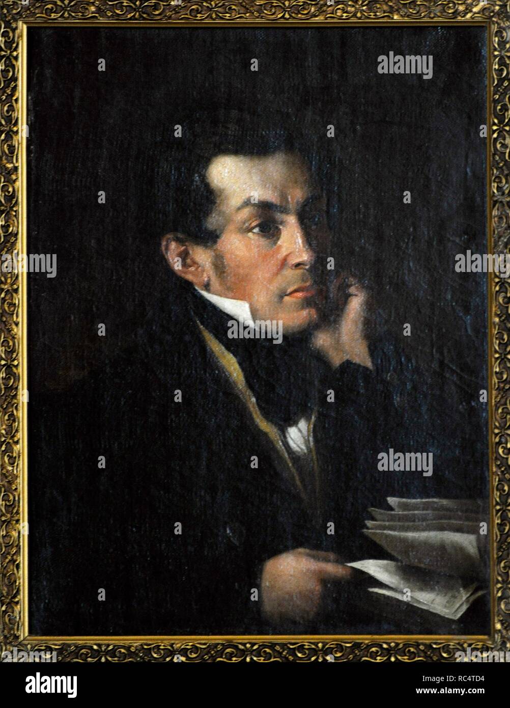 Rosolovskis Stanislovas (1797-1855). Docteur en médecine, poète, publiciste. Copie. Portrait par Wankowick Walenty peintre lituanienne (1800-1842). Vilnius Photo Gallery. La Lituanie. Banque D'Images