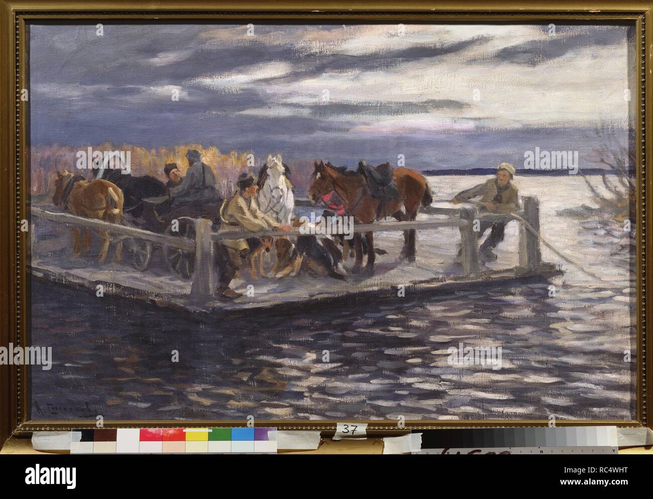 Un traversier. Musée : Musée de l'État du Kremlin de Rostov, Rostov. Auteur : Stepanov, Alexeï Stepanovitch. Banque D'Images