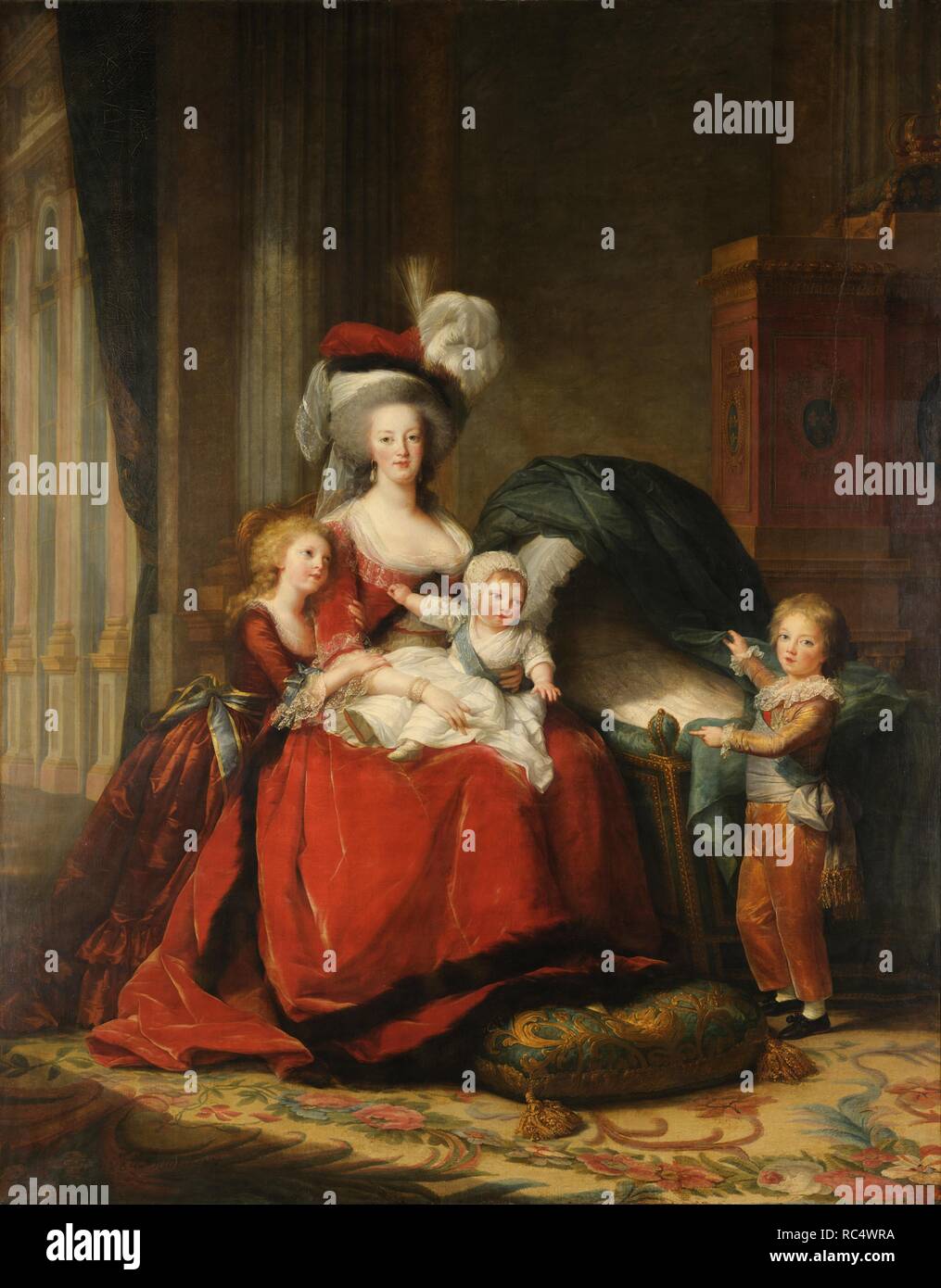 Marie Antoinette et ses enfants. Musée : Musée de l'histoire de la France, Le Château de Versailles. Auteur : Marie Louise Elisabeth Vigée-Lebrun,. Banque D'Images