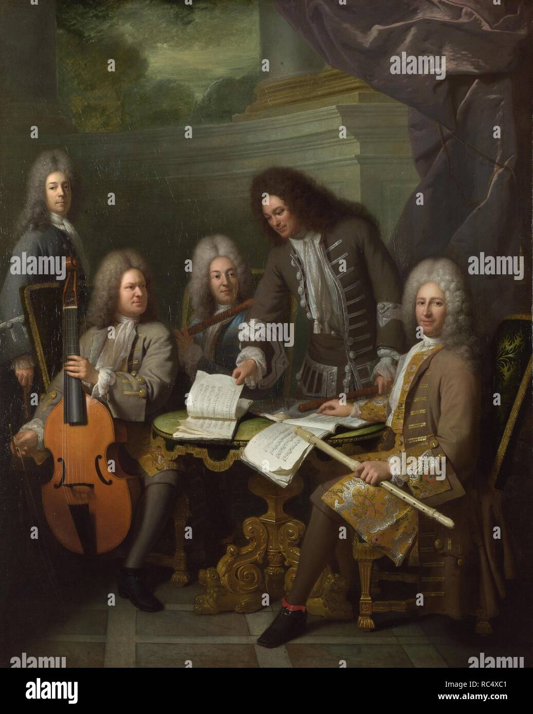 Michel de La Barre et d'autres musiciens. Musée : National Gallery, Londres. Auteur : André, bouées. Banque D'Images