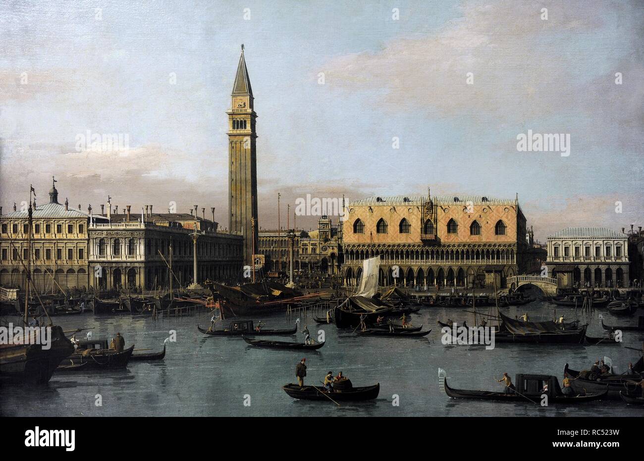 Antonio Canaletto (1697-1768). Peintre italien. Piazetta et Riva degli Schiavoni à Venise. L'Alte Pinakothek. Munich. L'Allemagne. Banque D'Images