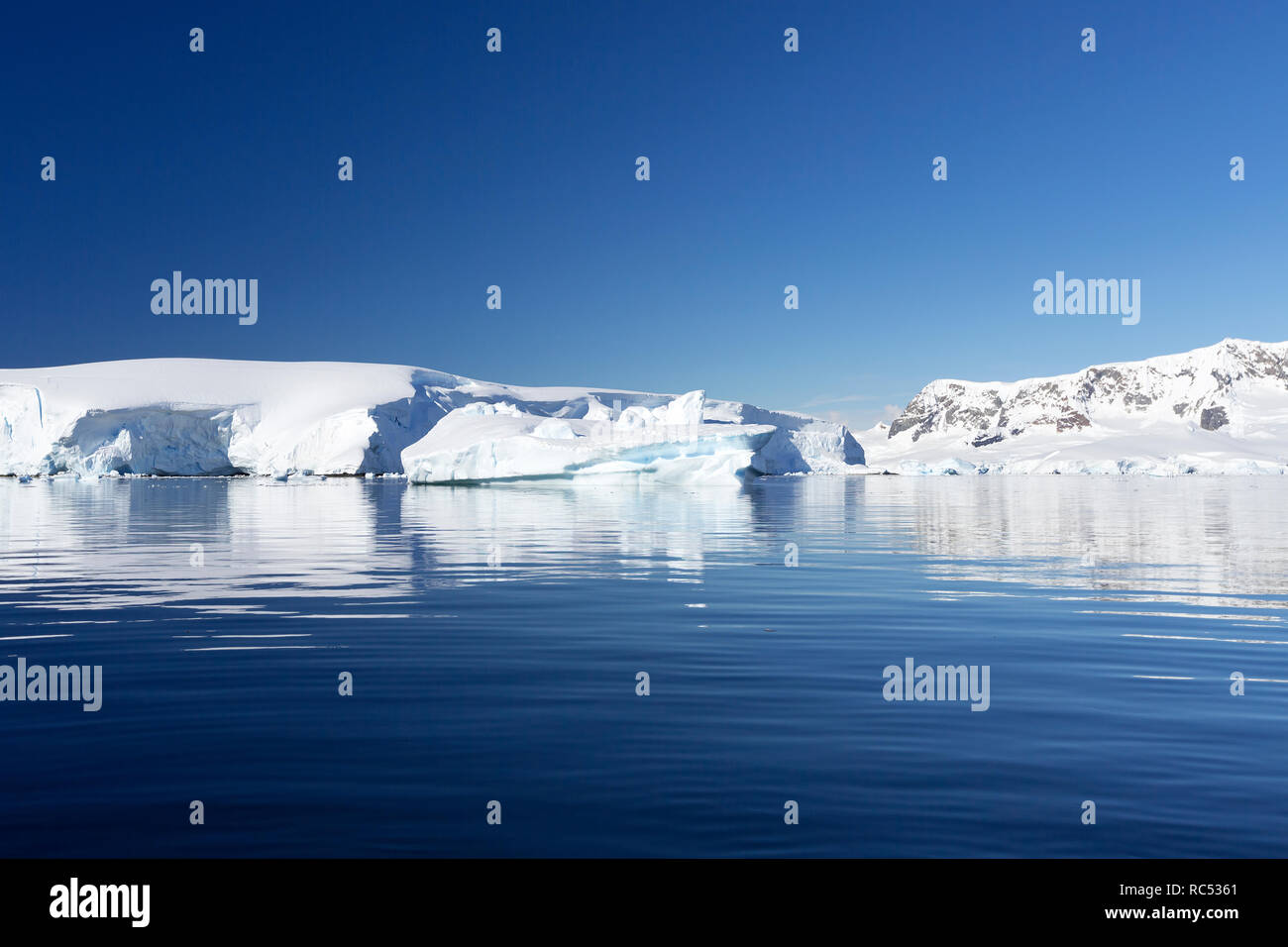 La nature et les paysages de l'Antarctique. L'étude d'un phénomène de réchauffement global sur la planète. Les icebergs et le CIEM. Habitants de l'océan austral. Banque D'Images