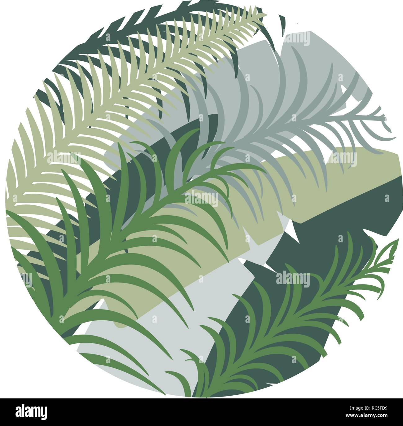 Contexte tropical ronde avec des feuilles de palmier. Image vectorielle. Eps 10 Illustration de Vecteur