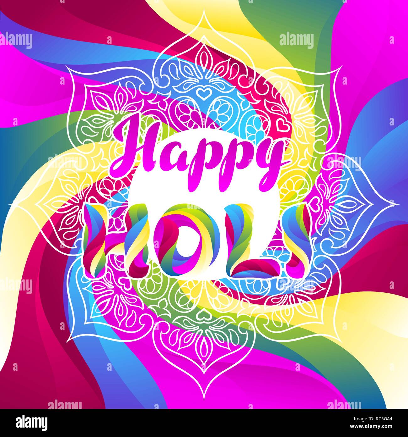 Happy Holi fond coloré. Illustration de Vecteur