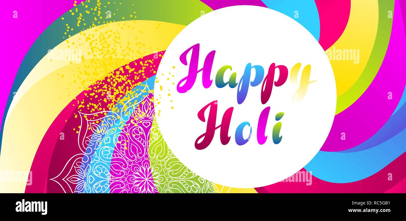Happy Holi fond coloré. Illustration de Vecteur