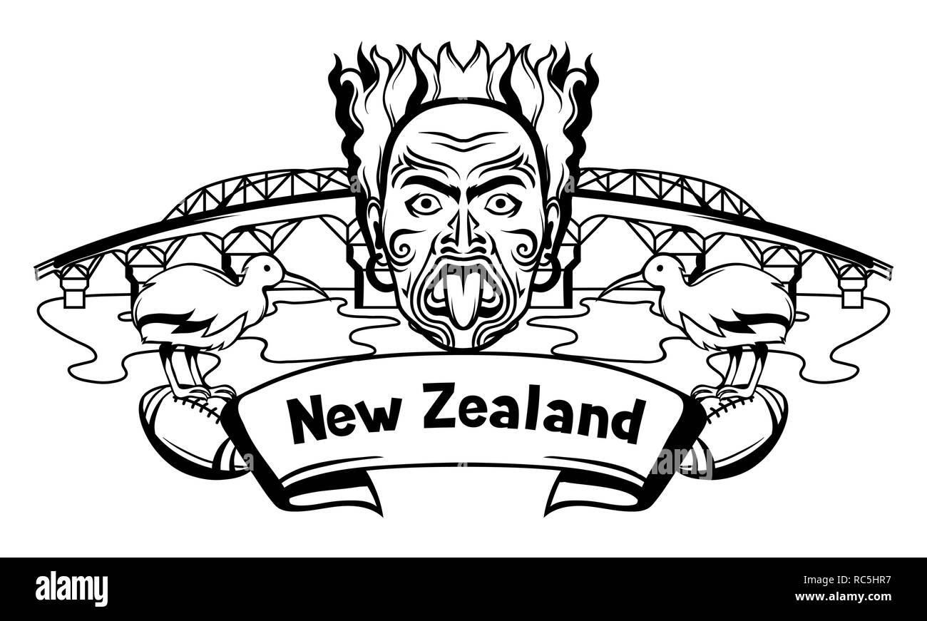 New Zealand print design. Illustration de Vecteur