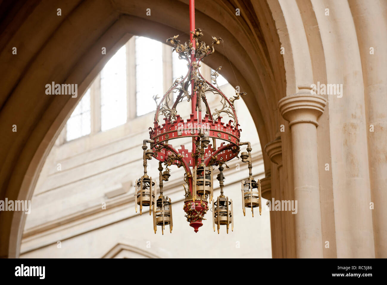 Eclairage intérieur de l'abbaye de Bath , Somerset UK Banque D'Images