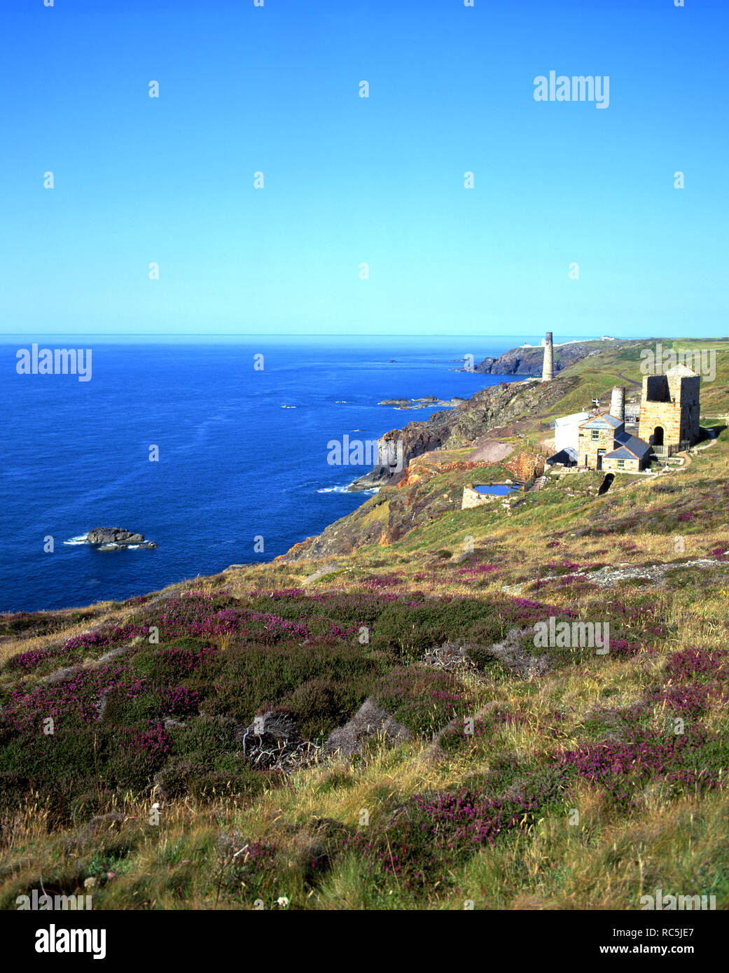 Old mines, St Just près de Lands End, loin à l'ouest de Cornwall. Banque D'Images