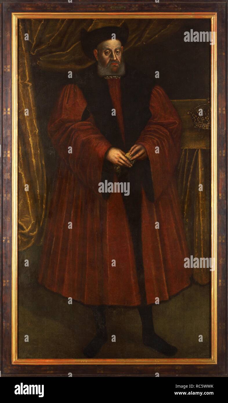 Portrait de Sigismond de Pologne (1467-1548). Musée : le Château Royal de Wawel, Cracovie. Auteur : anonyme. Banque D'Images
